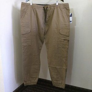 NWT Company 81 Khaki 4XL Cargo Pants Elastic Hems